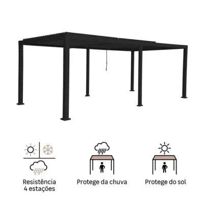 Vrtni paviljon i pergola s aluminijskim krovom 425 cm - Detalj 9