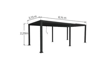 Vrtni paviljon i pergola s aluminijskim krovom 425 cm - Detalj 10
