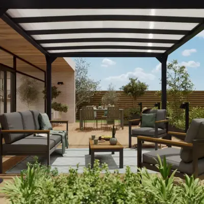 Bioklimatska pergola 4X3M aluminijska Sivi Antracit Naxos