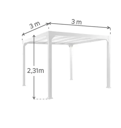 Bioklimatska pergola Naxos 4x3 m u aluminiju – Antracit siva - Detalj 3