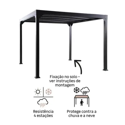 Bioklimatska pergola Naxos 4x3 m u aluminiju – Antracit siva - Detalj 6