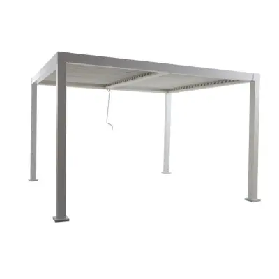 Zidna bioklimatska pergola Agadir 3x3 m u pocinčanom čeliku – Tamno siva - Detalj 5