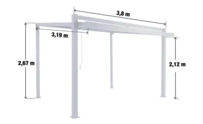 Bioklimatska pergola samostojeća De aluminijska “Kensington” – 3 X 5 M – Cinzento