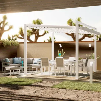 Samostojeća bioklimatska aluminijska pergola Kensington 3x5 m – Siva - Detalj 2