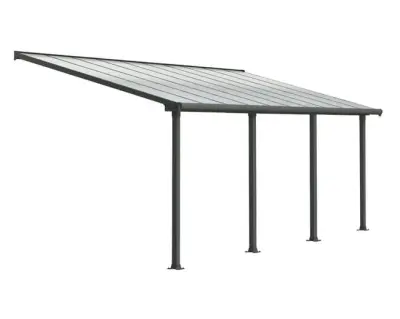 Bioklimatska pergola Com Cobertura Dupla Face “Victoria” Em aluminijska E Metal – 3,5 X 4 M – Sivi