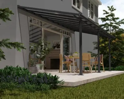 Bioklimatska pergola Victoria 3,5x4 m s dvostranim pokrovom – Siva - Detalj 6