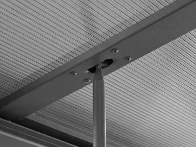 Bioklimatska aluminijska pergola Windsor 3x4 m s LED rasvjetom – Siva - Detalj 8