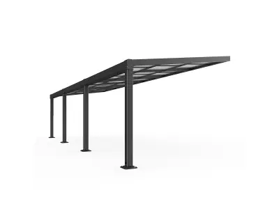 Bioklimatska aluminijska pergola Windsor 3x4 m s LED rasvjetom – Siva - Detalj 9