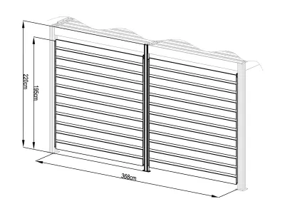 Bioklimatska aluminijska pergola Windsor 3x4 m s LED rasvjetom – Taupe - Detalj 2