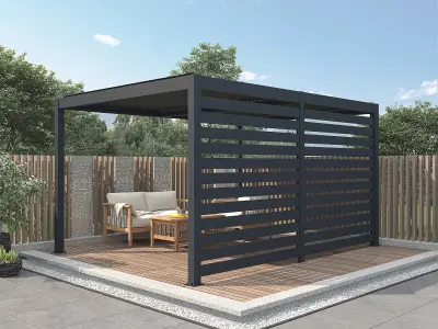 Bioklimatska aluminijska pergola Windsor 3x4 m s LED rasvjetom – Taupe - Detalj 5