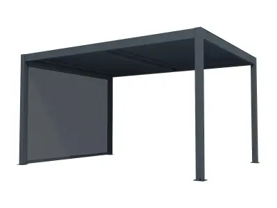 Bioklimatska aluminijska pergola 360x300 cm s lamelama i bočnim panelima – Antracit - Detalj 8