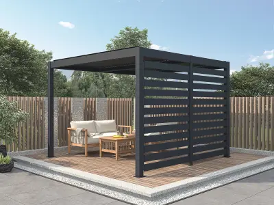 Bioklimatska pergola Em aluminijska “Windsor” – 3 X 4 M – Antracit