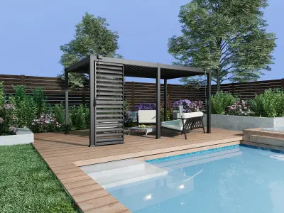 Aluminijska pergola Windsor 3x4 m – Antracit siva - Detalj 5