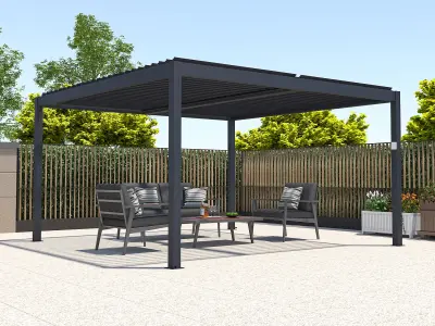 Masivna pergola od tikovine Tulum 9 m² - Detalj 6