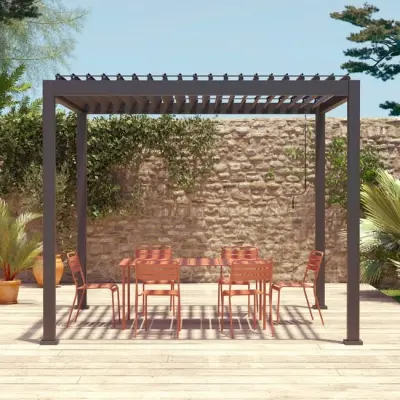 3x3m Bioklimatska aluminijska pergola Triomphe, Antracit (301x301x250 cm) - Detalj 7