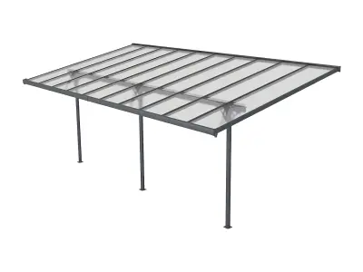 Zidna aluminijska nadstrešnica za terasu Alvaro 18,8 m² – Antracit - Detalj 6