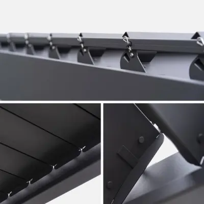 Samostojeća bioklimatska pergola Amalfi 12 m² s pomičnim lamelama – Bijela - Detalj 2