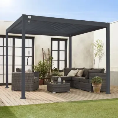 Samostojeća bioklimatska pergola Amalfi 12 m² s pomičnim lamelama – Bijela - Detalj 3
