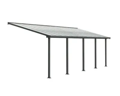 Samostojeća bioklimatska pergola Amalfi 12 m² s pomičnim lamelama – Taupe sivo-smeđa - Detalj 5