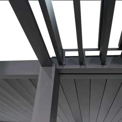Samostojeća bioklimatska pergola Amalfi 15 m² s pomičnim lamelama – Bijela - Detalj 3