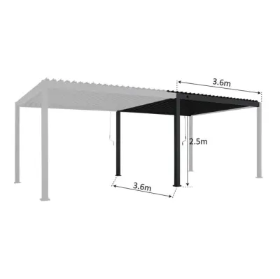 Samostojeća bioklimatska pergola Amalfi 15 m² s pomičnim lamelama – Bijela - Detalj 11