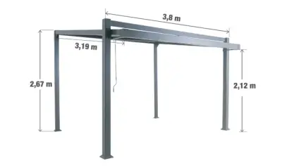 Bioklimatska pergola samostojeća De aluminijska Com s rotirajućim lamelama – 15 M² – Natural Escuro – Amalfi