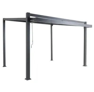 Samostojeća bioklimatska pergola Amalfi 15 m² – Tamna prirodna boja drva - Detalj 7
