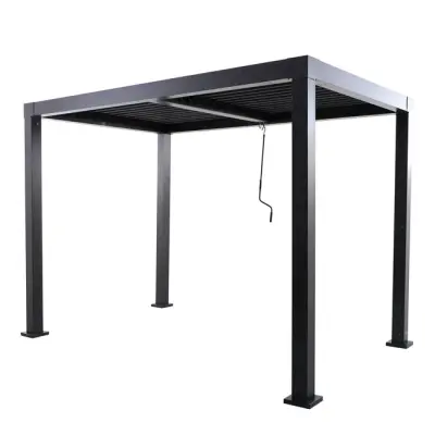 Bioklimatska pergola samostojeća De aluminijska Com s rotirajućim lamelama 9 M² Antracit – Amalfi