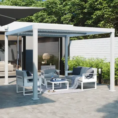 Električna motorizirana bioklimatska pergola Amadora 15,6 m² s lamelama – Antracit - Detalj 5