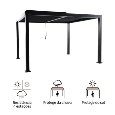 Električna motorizirana bioklimatska pergola Amadora 12 m² s lamelama – Antracit - Detalj 3