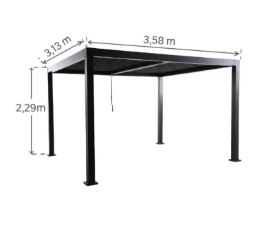 Električna motorizirana bioklimatska pergola Amadora 12 m² s lamelama – Antracit - Detalj 11