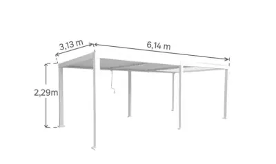 Bioklimatska pergola samostojeća Elétrica Taupe Em aluminijska Com s rotirajućim lamelama 12 M² – Amadora