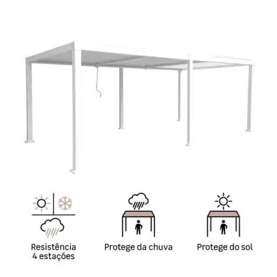 Električna motorizirana bioklimatska pergola Amadora 12 m² s lamelama – Taupe - Detalj 5