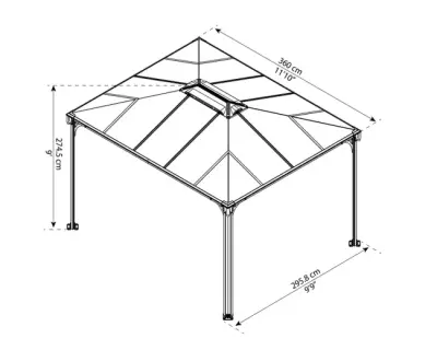 Električna bioklimatska pergola Amadora 12 m² s lamelama i bočnim panelom 3,68 m – Antracit - Detalj 5