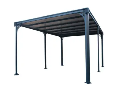 Električna bioklimatska pergola Amadora 12 m² s lamelama i rolo zastorom 2,78 m – Antracit - Detalj 4