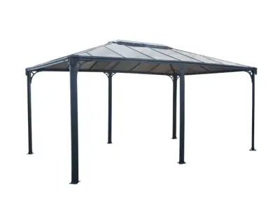 pergola Cobertura De Terraço De aluminijska 619×294 Cm Sivi