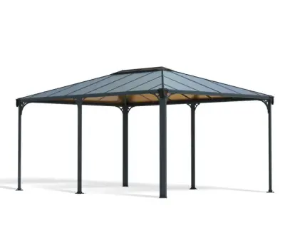 Zidna aluminijska nadstrešnica za terasu 619×294 cm – Siva - Detalj 8