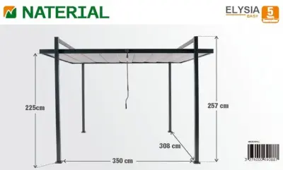 Aluminijski vrtni paviljon Miçano 426x309 cm – Gazebo - Detalj 2
