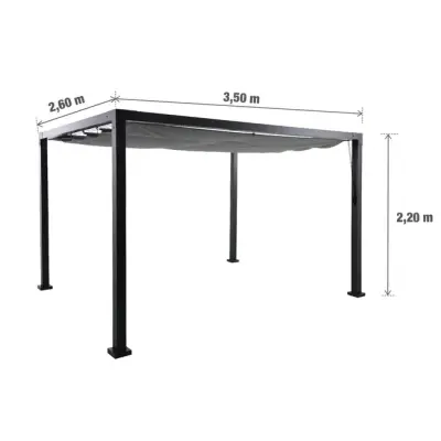 Aluminijska pergola Naterial Borea 3x3 m – Siva - Detalj 5