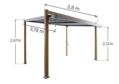 Aluminijska pergola Naterial Manea 350x260 cm – Tamno siva - Detalj 3