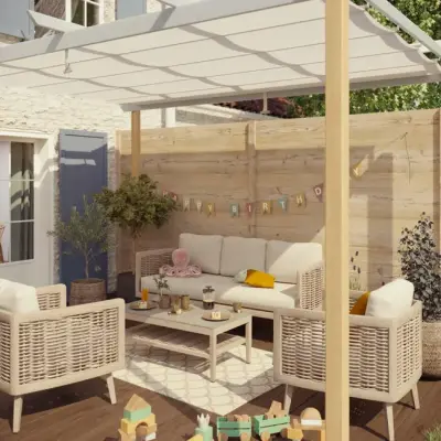 Fiksna aluminijska pergola Naterial Manea 350x260 cm – Tamno siva - Detalj 3