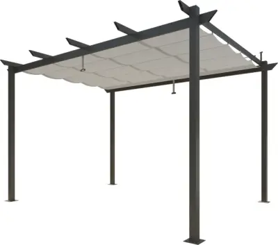 Fiksna aluminijska pergola Naterial Manea Premium 350x260 cm – Tamno siva - Detalj 2