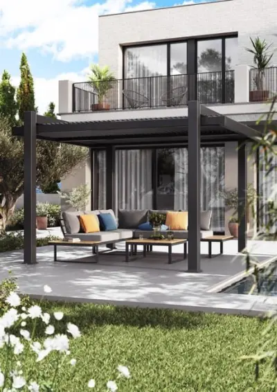 pergola De aluminijska Naterial Odyssea 3,6X3,2M Efeito Madeira