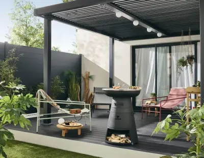 Aluminijska pergola Naterial Odyssea 3,6x3,2 m s efektom drva - Detalj 5