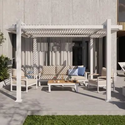 pergola De aluminijska Naterial Odyssea 3,8X3,19M Efeito Madeira