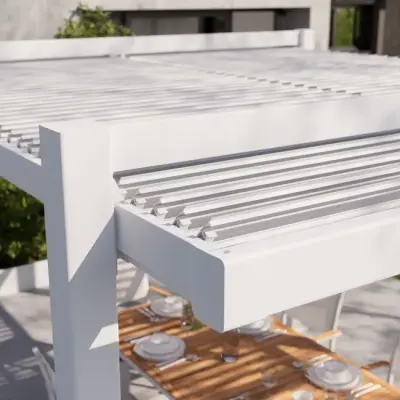 Aluminijska pergola Naterial Odyssea 3,8x3,19 m s efektom drva - Detalj 2