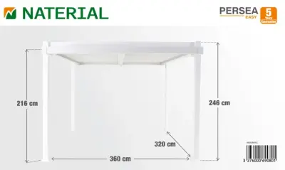 Aluminijska pergola Naterial Odyssea 3,8x3,19 m s efektom drva - Detalj 5