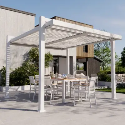 Aluminijska pergola Naterial Odyssea 3,8x3,19 m s efektom drva - Detalj 12