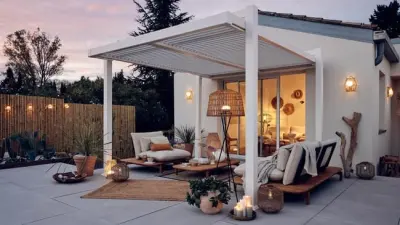 Aluminijska pergola Naterial Odyssea 3,8x3,19 m s efektom drva - Detalj 13