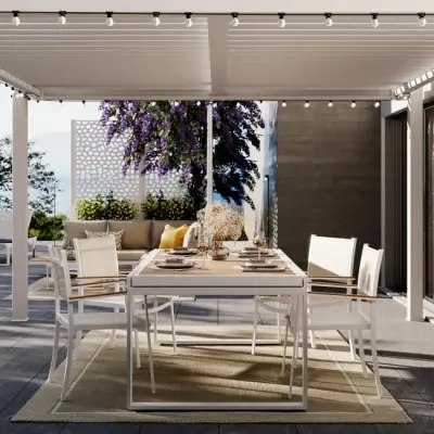 Aluminijska pergola Naterial Odyssea 3,8x3,19 m s efektom drva - Detalj 14